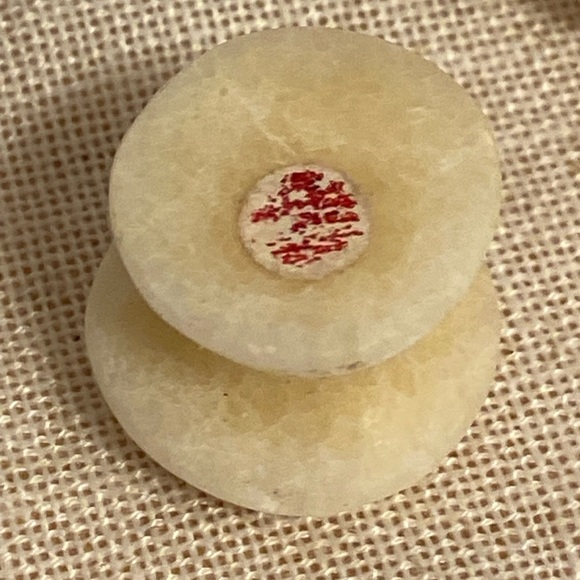 8 vintage mushroom figurine SET stone boho art painted ceramic LOT 70s MCM lot - Picture 9 of 16